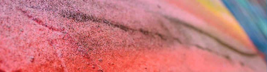 Colorful abstract mural on cement wall