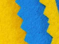yellow and blue paper with zig zag 