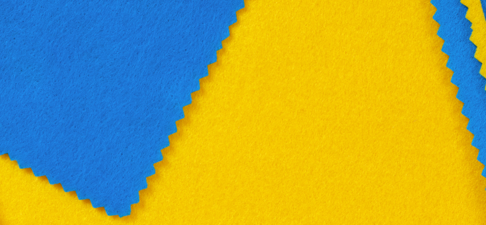 Blue and yellow felt background