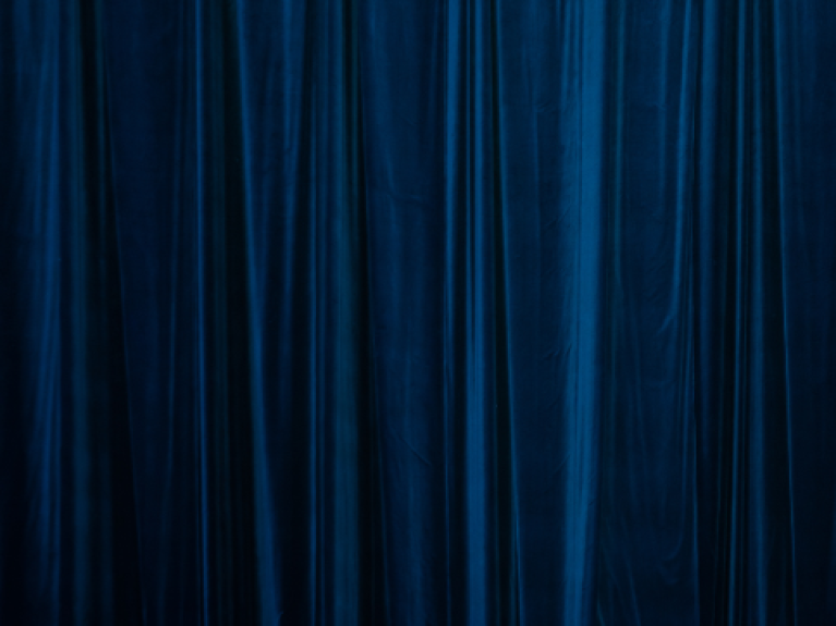 Blue theatre curtain