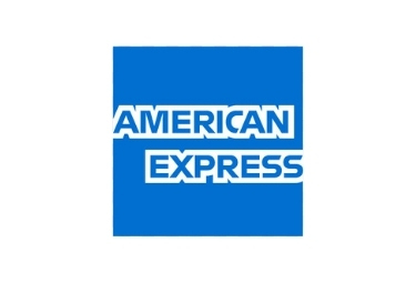 American Express Logo, blue with white lettering