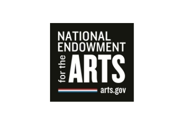 NEA Logo, Black box with white lettering, colorful stripe at bottom